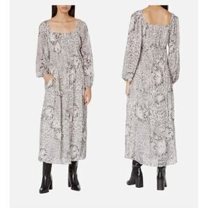 New AllSaints Amara Laertes Maxi Dress Ecru Gray White UK 10 US Women's 6